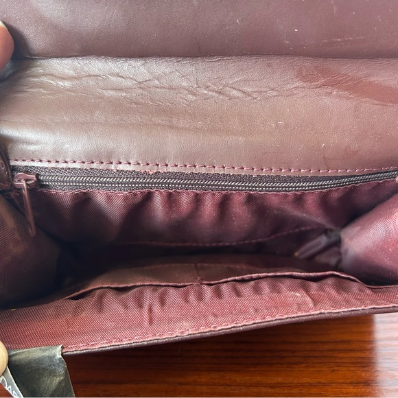 Authentic MANDARINA DUCK Wallet With Key Holder Clutch Purse Burgundy Leather - Picture 7 of 13